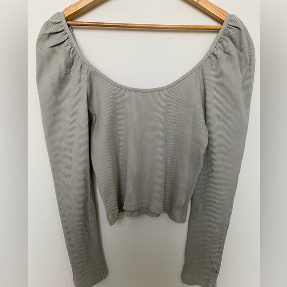 Zara puff sleeve ribbed top - Picture 2 of 8